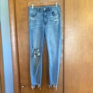 Distressed Blue Jeans